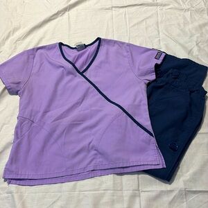 Cherokee Purple and Navy Scrub Set